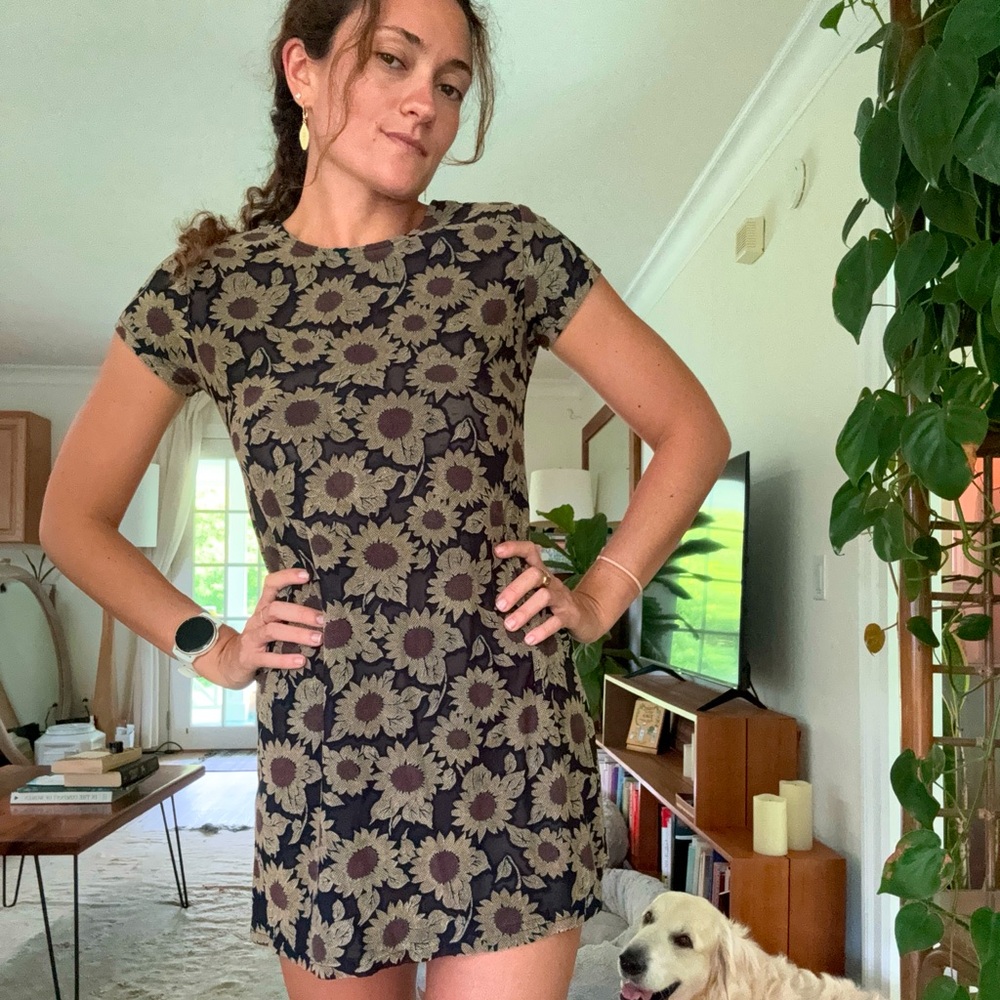 Vintage sunflower dress size XS